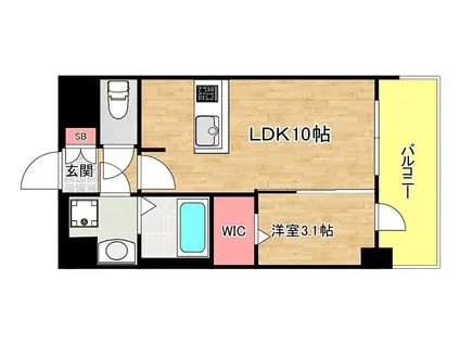 ミラージュパレス大阪ドームPROSPER(1LDK/7階)の間取り写真