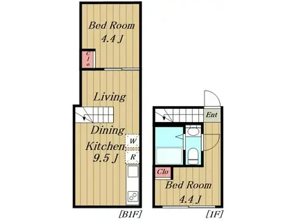 SOLASIA RESIDENCE 駒込(1SLDK/1階)の間取り写真
