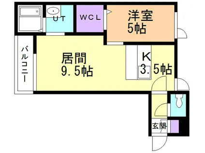 エクスセンス(1LDK/3階)の間取り写真