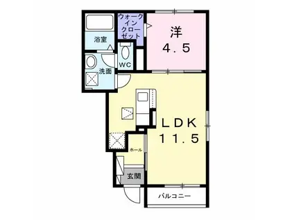 メゾン ルミエール(1LDK/1階)の間取り写真