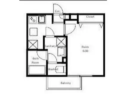 CUBICIII(1K/1階)の間取り写真