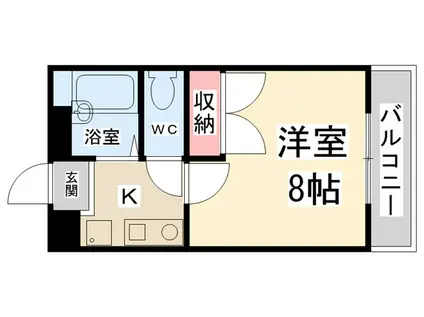 南花屋敷エイティーンハウス(1K/3階)の間取り写真