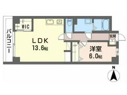 メルヴェイユ野田(1LDK/2階)の間取り写真