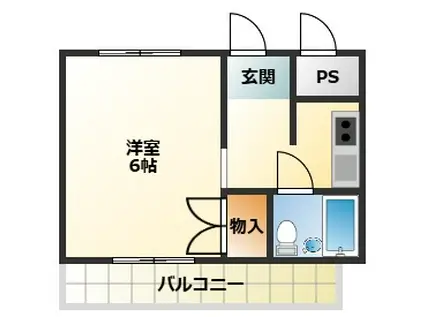 ネオパレス浅川2号館(1K/3階)の間取り写真