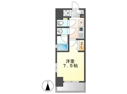 ブランシエスタ東別院(1K/10階)の間取り写真