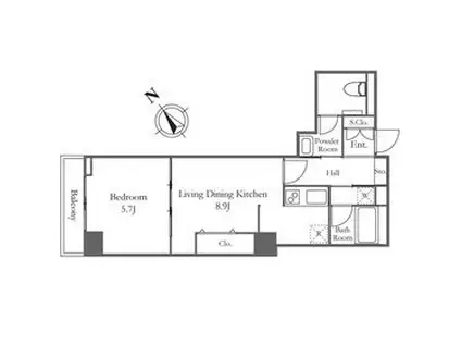 リバーシティ21新川(1LDK/29階)の間取り写真