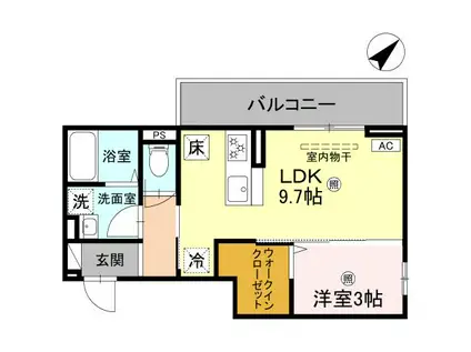 D-ROOM彦根市後三条町(1LDK/1階)の間取り写真