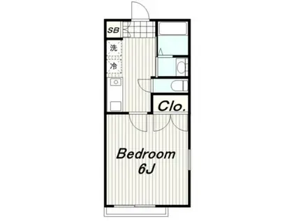 エイワイハイツ(1K/1階)の間取り写真