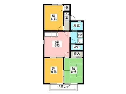 エントピア御望A(3DK/2階)の間取り写真