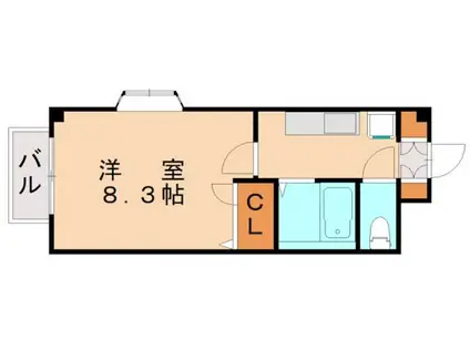 クレール穴生(1K/1階)の間取り写真