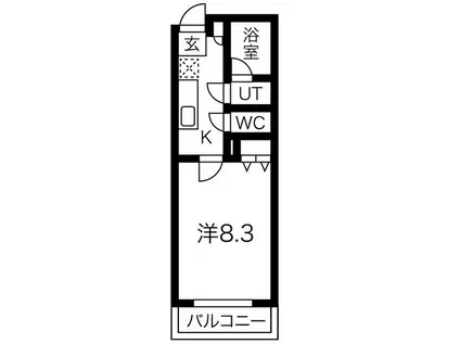 ワールドアイ京都梅小路(1K/5階)の間取り写真