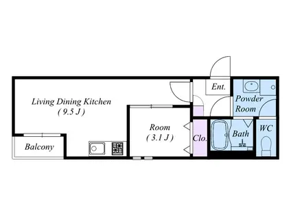 GRANDTIC 原木中山(1LDK/2階)の間取り写真