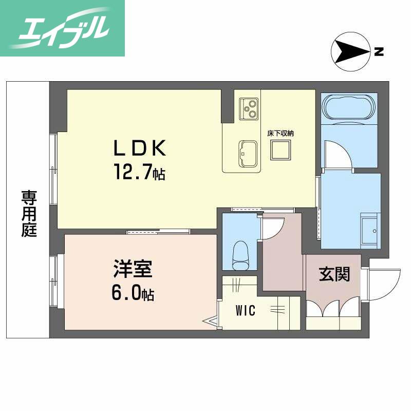ＪＲ山陽本線 岡山駅 徒歩10分 2階建 新築(1LDK/1階)の間取り写真
