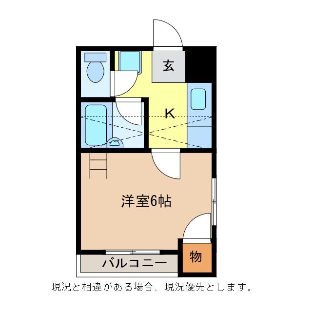 プチハウス三輪(1K/2階)の間取り写真