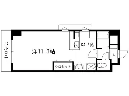 グランメール21(1K/3階)の間取り写真