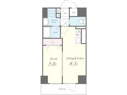 PINE WELLS(1DK/6階)の間取り写真