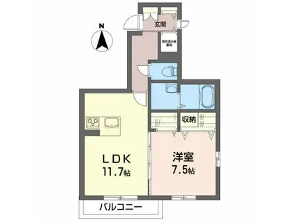 シャーメゾン MJ・A(1LDK/2階)の間取り写真