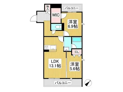 コスモメゾン(2LDK/3階)の間取り写真
