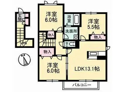 エスポワール・ルミネ(3LDK/2階)の間取り写真