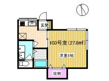 クレール大森西(1K/1階)の間取り写真