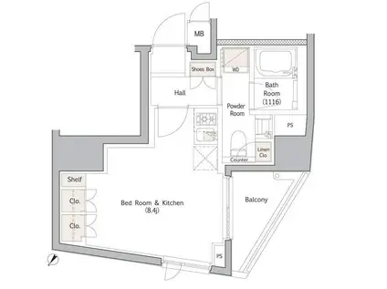 NJK MARQUIS OMOTESANDO NJKマーキス表参道(ワンルーム/12階)の間取り写真