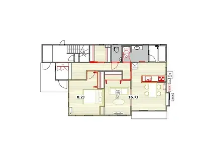 登戸新町戸建1階部分(1SLDK/1階)の間取り写真