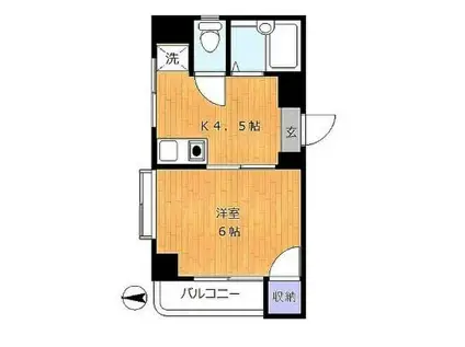 春竹フラッツ(1K/7階)の間取り写真