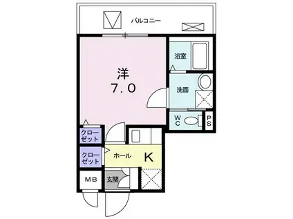 パークレジデンス(1K/3階)の間取り写真