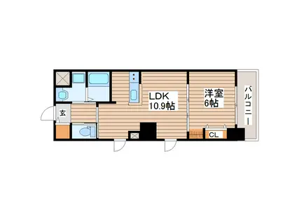 MOON SHOTビル(1LDK/5階)の間取り写真