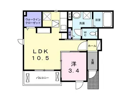 パルガーデン中央インターII(1LDK/1階)の間取り写真