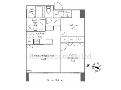 THE YOKOHAMA FRONT TOWER(2SLDK/25階)の間取り写真