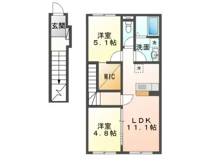 久居野村町アパート(2LDK/2階)の間取り写真