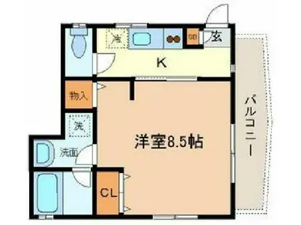 メゾンユーII(1K/2階)の間取り写真