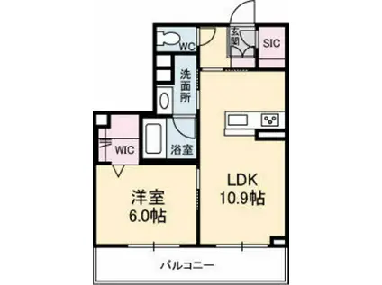 アブニールS(1LDK/3階)の間取り写真