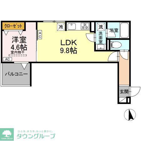 セレスティア徳丸 A(1LDK/3階)の間取り写真