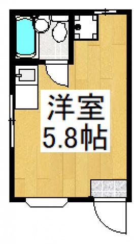 ポルシェ鷹の台(ワンルーム/2階)の間取り写真