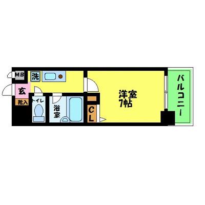エスリード新大阪第5(1K/11階)の間取り写真