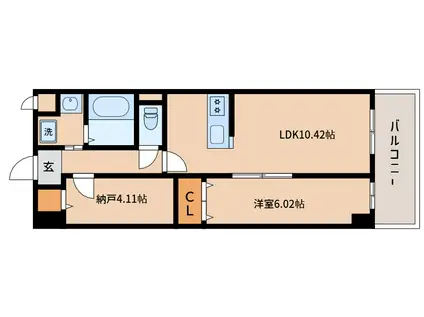 アーバンパーク新大阪(1SLDK/2階)の間取り写真