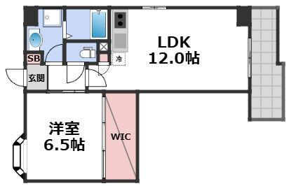 レジディア堺筋本町(1LDK/10階)の間取り写真