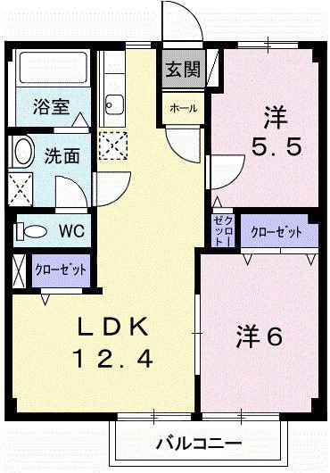 シティシャトレ(2LDK/2階)の間取り写真