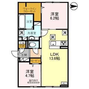 ポルトボヌール(2LDK/1階)の間取り写真
