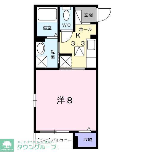 エスポワール エイティ(1K/1階)の間取り写真