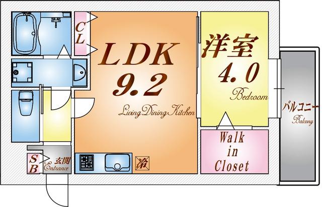 ジーメゾン泉が丘ミライ(1LDK/1階)の間取り写真