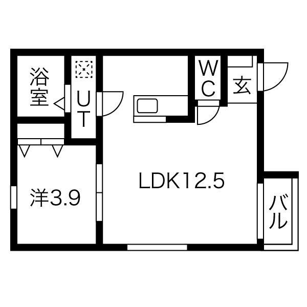 豊ハイツ(1LDK/1階)の間取り写真