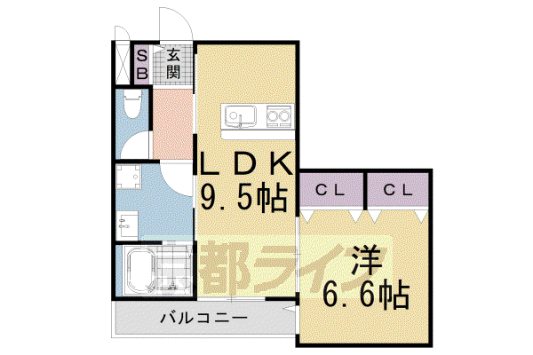 PRIVATE RESIDENCE京都駅西(1LDK/1階)の間取り写真