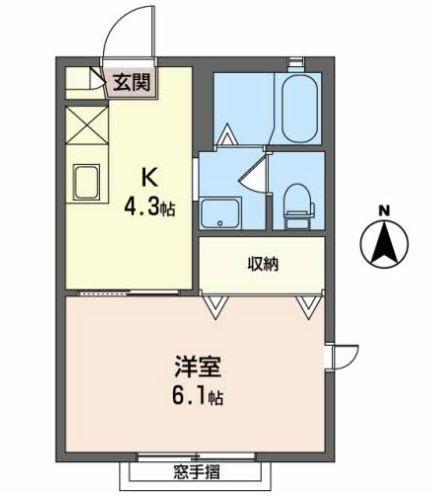 フレグランスSAWA(1K/1階)の間取り写真