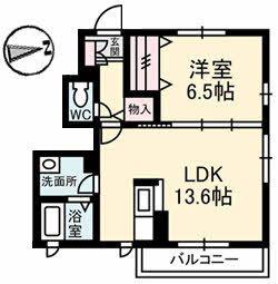 アヴァンシアT(1LDK/1階)の間取り写真