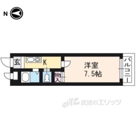 ブラザー河田(1K/2階)の間取り写真