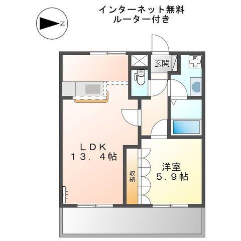 ヴィクトリーステージII(1LDK/1階)の間取り写真
