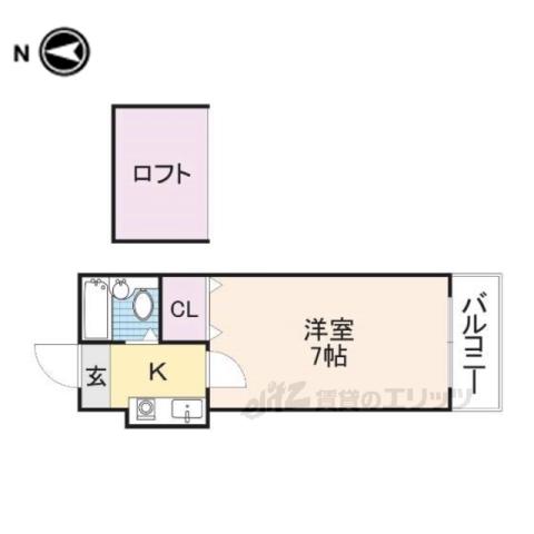 ショウロ御殿山(1K/1階)の間取り写真